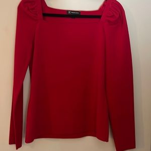 Women’s INC RED VERY STRETCHY TOP SIZE LARGE NWT PLEATED SHOULDERS